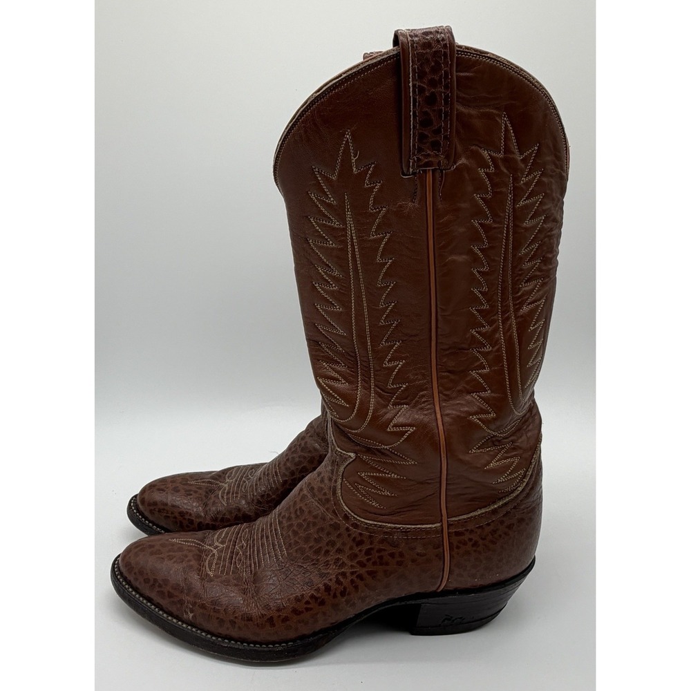 Tony Lama Bullhide Men's Sz 9.5 D Brown Cowboy Boots Made In USA